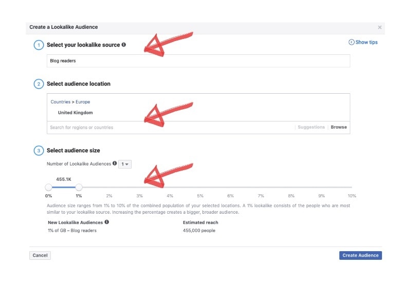 Customize your audience on Facebook