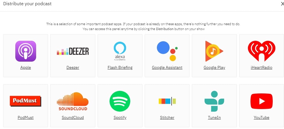 Distributing your podcast - Podcasting platforms