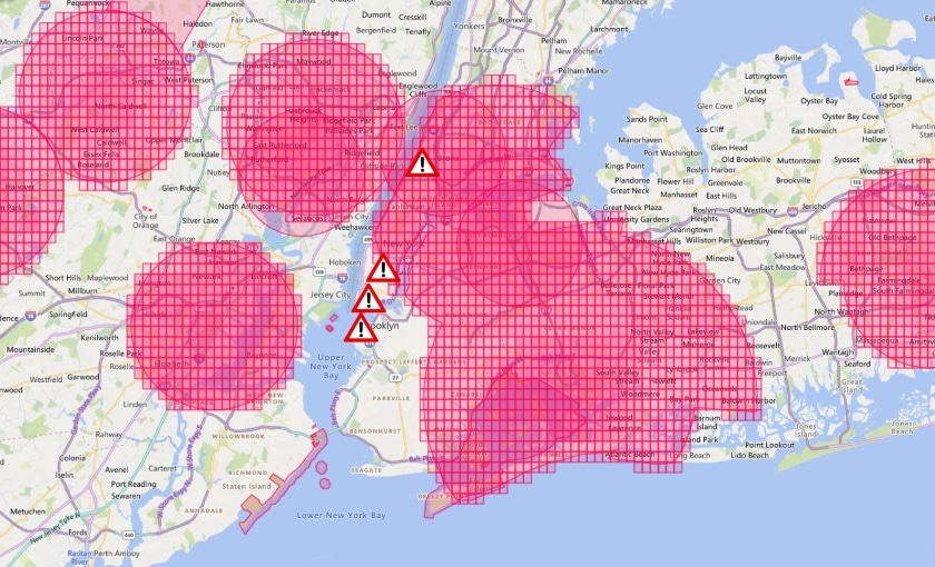 Drone No Fly Zones over New York