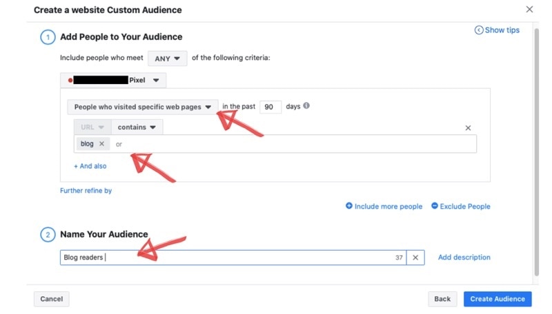 Create a website Custom Audience on Facebook